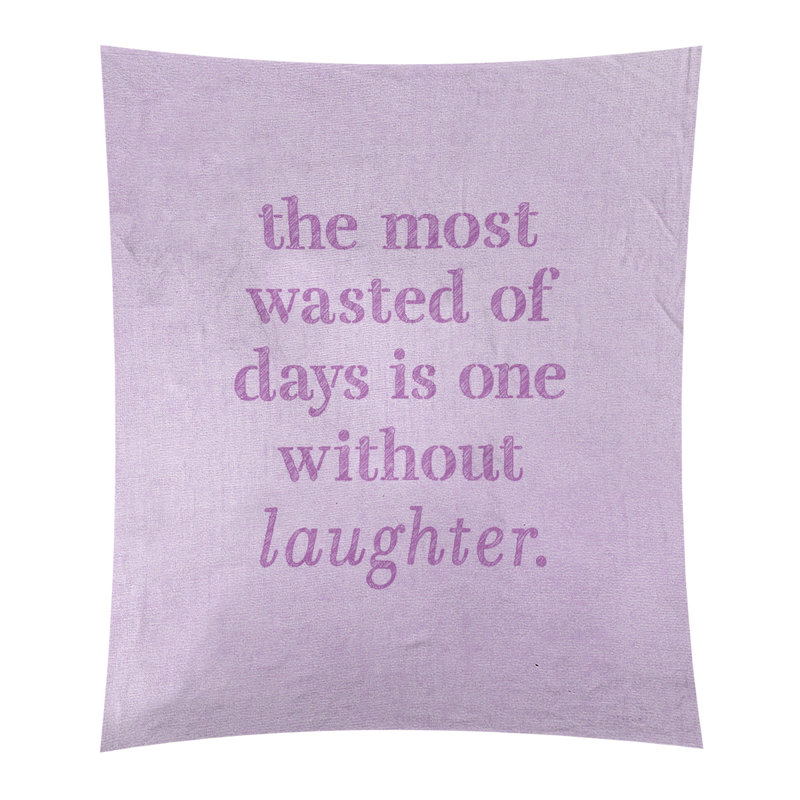 Tapisserie en polyester pour citation de rire, H 27,5 po x l 37,5 po, Violet