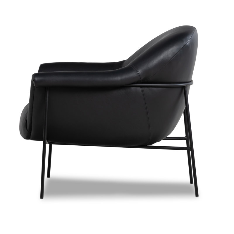 Suerte Armchair, Black Genuine Leather