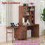 Bureau d'ordinateur Thane avec plateau pivotant, tiroir et armoires-1777056041