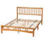 Lit plateforme grand format - Tête de lit en bois massif sans sommier tapissier Assemblage facile du cadre en chêne