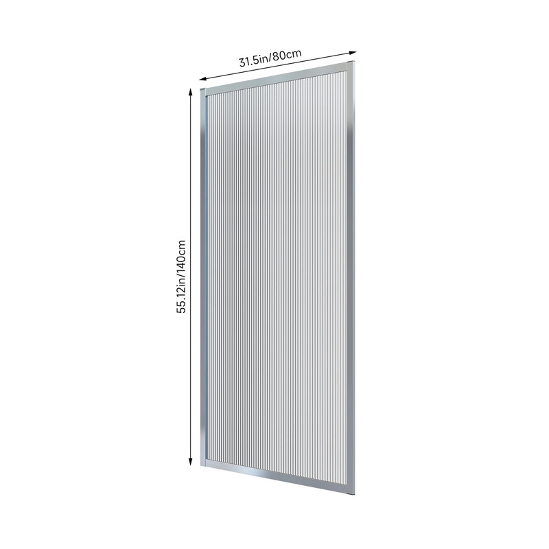 80mm - 80mm W x 140mm H Framed Fixed Glass Panel with Frosted Glass