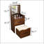 Bureau de coiffeuse polyvalent avec miroir rabattable et plusieurs tiroirs pour la chambre à coucher-526692403