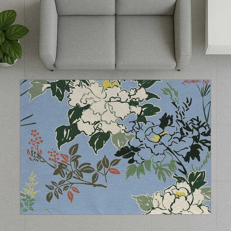 Floral Area Rug, Runner 70 x 140 cm