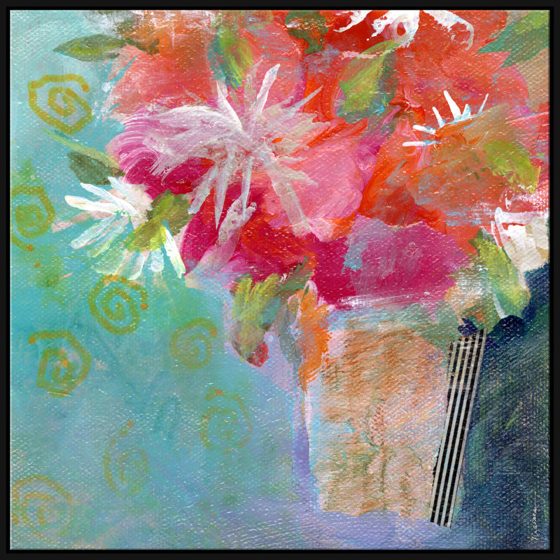 Jill Krasner " Red Blooms " by Jill Krasner, Black