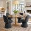 4 - Person Dining Table Sets With Round Table & 4 Swivel Upholstered Fabric Chairs-133587510