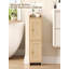 Armoire de salle de bain en rotin avec 2 portes - Rangement étroit pour papier hygiénique pour petits espaces