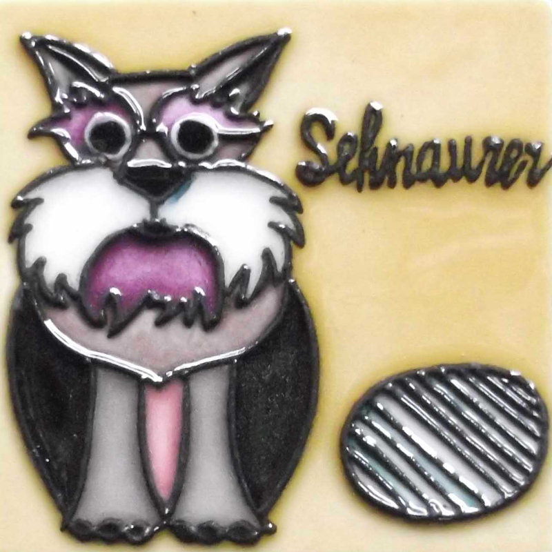 Schnauzer Dog Ceramic Art Tile Magnet