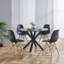Table de salle à manger 42,1 "Mid-Century pour 4 à 6 personnes avec plateau rond en MDF, table de salle à manger à piédestal, table basse de loisir, pieds croisés-1135844962-1135844967