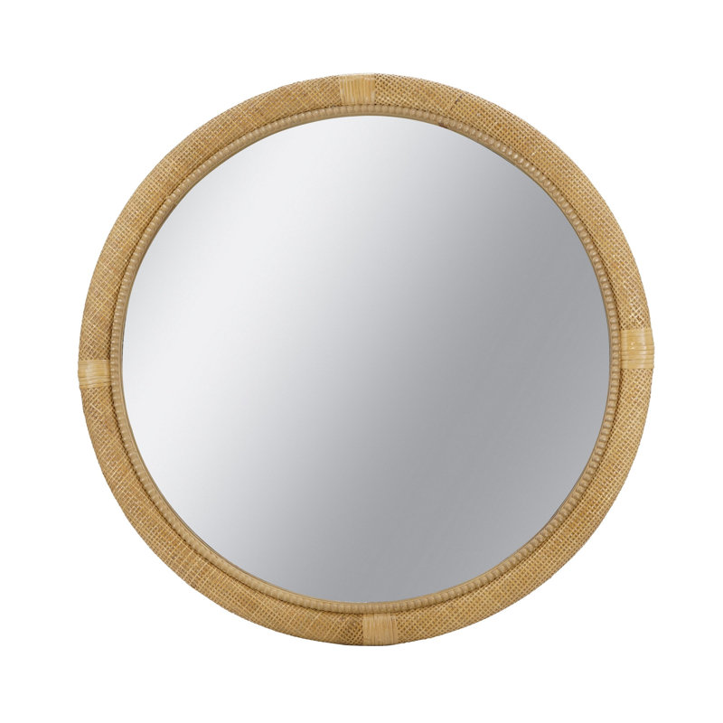 Miroir rond en rotin 31,9 po