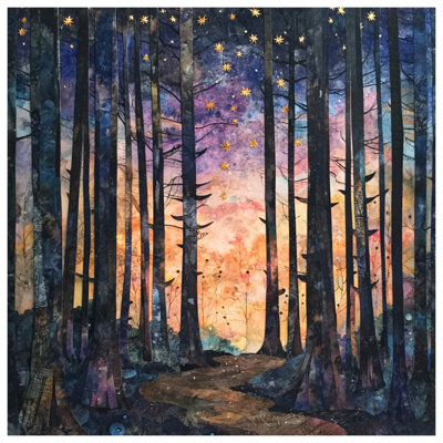 Forest Path Stars Bedding Forest Bedspread Landscape