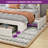 LED Adjustable Velvet Upholstered Headboard Bed Frame With 4 Storage Drawers And USB Ports-409339810-409645851