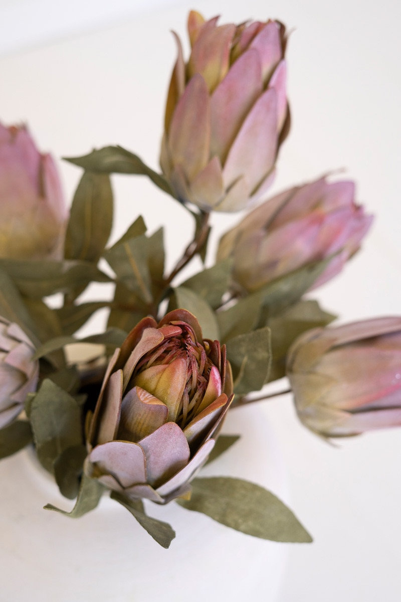 26" Faux Protea Stem, Artificial Botanical Flower Spray Decorative Accent