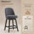 Vintage Upholstered Swivel Bar Stool with Solid Wood Legs-789327782