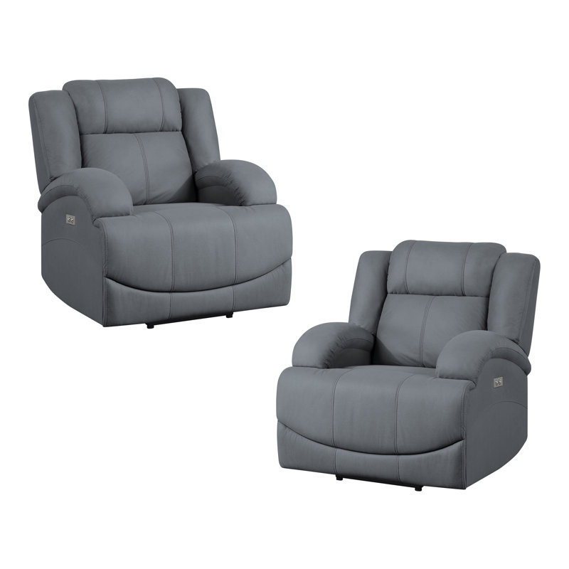 Fauteuil inclinable oscillant standard de 36 po de largeur, Microfibre bleue