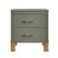 Table de chevet 2 tiroirs, rangement en bois de qualité supérieure avec design cannelé élégant-129598598