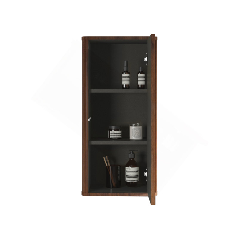 CC0414S305 Striped Walnut Bathroom Floating Side Cabinet, Wall-Mounted Storage Cabinet For Small Spaces, Pre-Assembled
