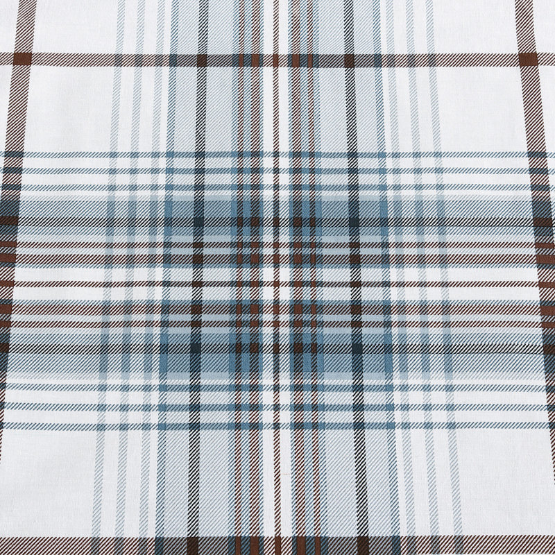 Alder Blue and Grey Plaid Cotton Twin Comforter Set
