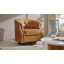 Chaise berçante et pivotante en cuir véritable avec garniture cloutée Nixmary Chesterfield-99343616