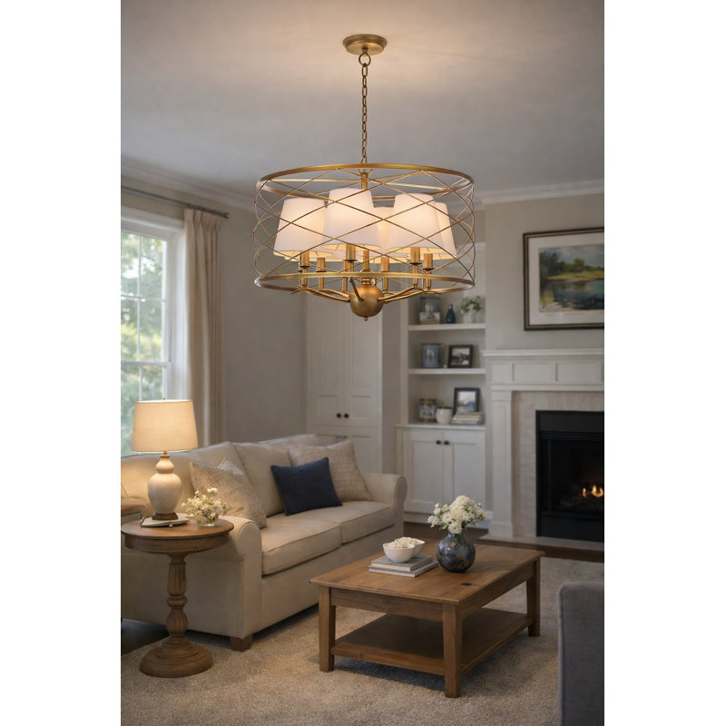 Haltwhistle 6 - Light Dimmable Drum Chandelier