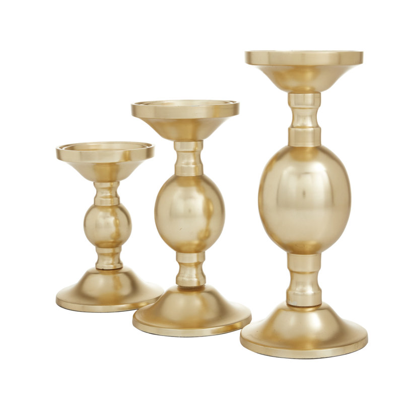 10.05'' H Aluminum Tabletop Candlestick, Gold
