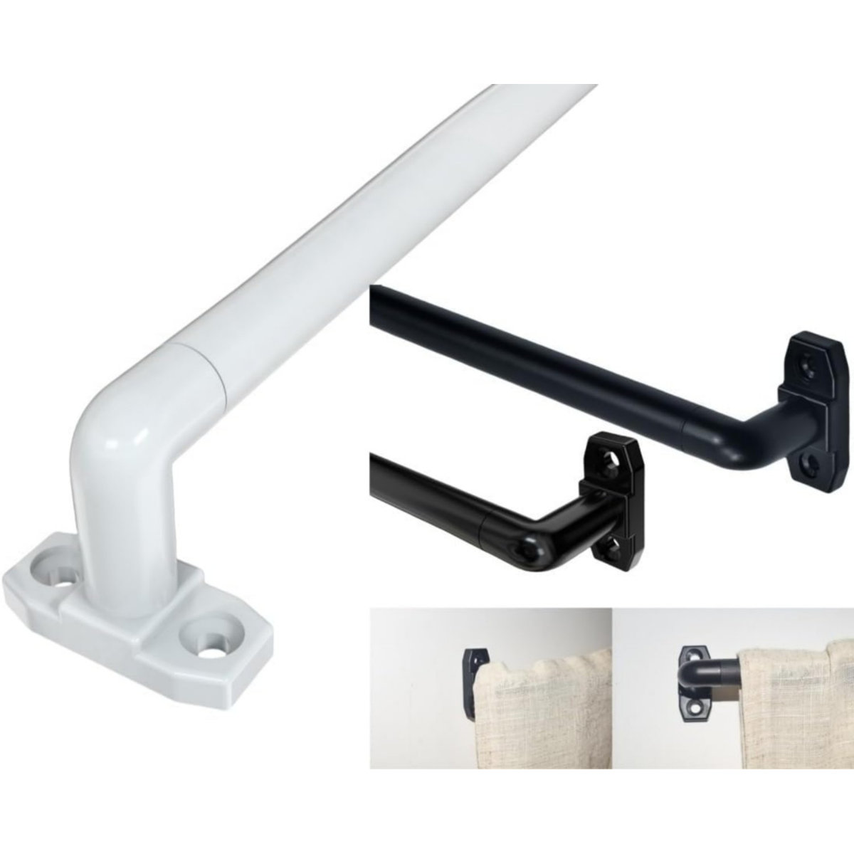 Symple Stuff Single Window Rod 28 To 48-Inch,Heavy Duty Lock Seam ...