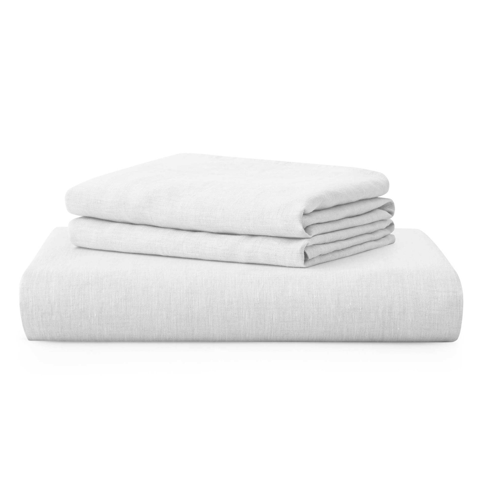 Boseman 100% Linen Duvet Reversible Duvet Cover Set, King Duvet Cover + 2 King Pillowcases, White