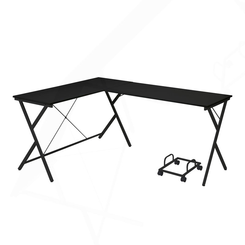 Bureau d'ordinateur à finition noire, Noir