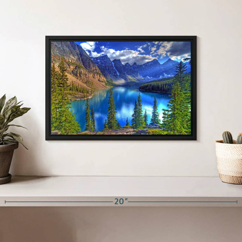 Lac Banff, Cadre flottant noir, 13 po x 9 po