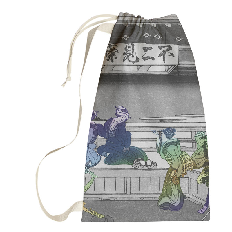Sac à linge Yoshida at Tokaido, Petit (H 64 po x l 20 po x P 1,5 po), Bleu/vert