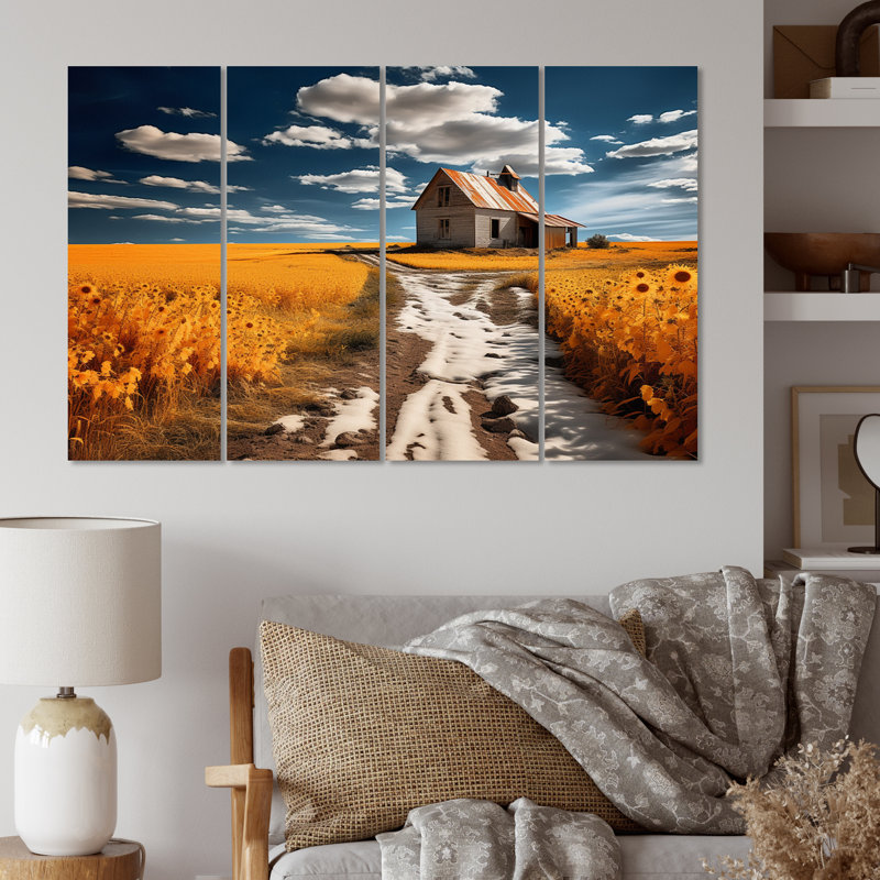 Ensemble de salon Farmhouse Fields Of Gold I - Paysages en métal