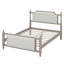 Lit plateforme tapissier avec tête de lit capitonnée à boutons, lit en bois avec tête et pied de lit en velours-1241942545-1241942639