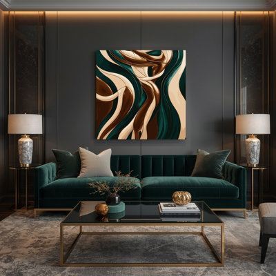 Abstrait art figuratif sur toile vert 46