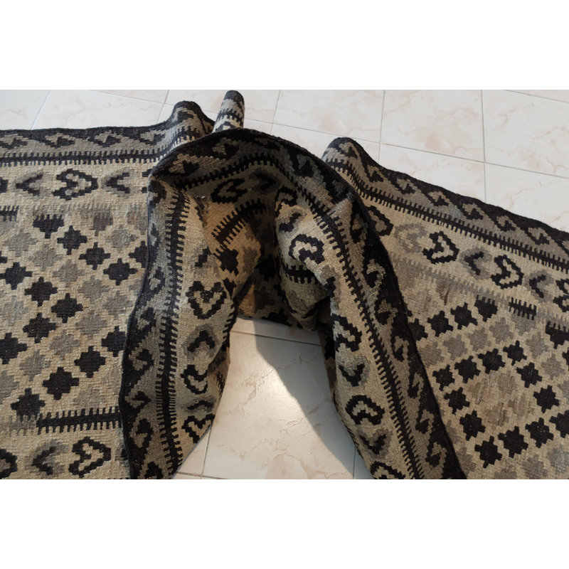 Runner Renken Geometric Hand Woven 100cm X 490cm Area Rug, Wool