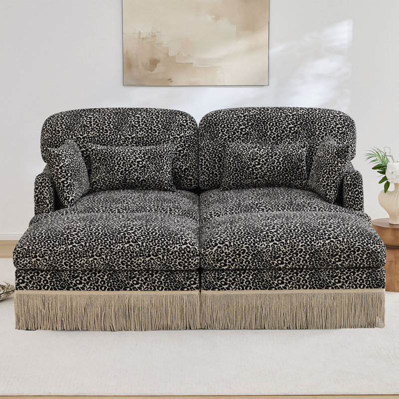 Canapé Comfy Chenille Leopard, Kaki