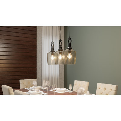 Luminaire suspendu linéaire à 3 lumières pour îlot de cuisine Priester