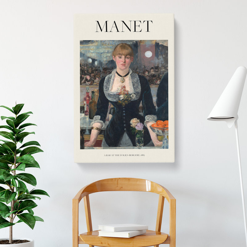 A Bar At The Folies Bergere by Edouard Manet - Wrapped Canvas Painting, 50cm H x 35cm W x 3cm D