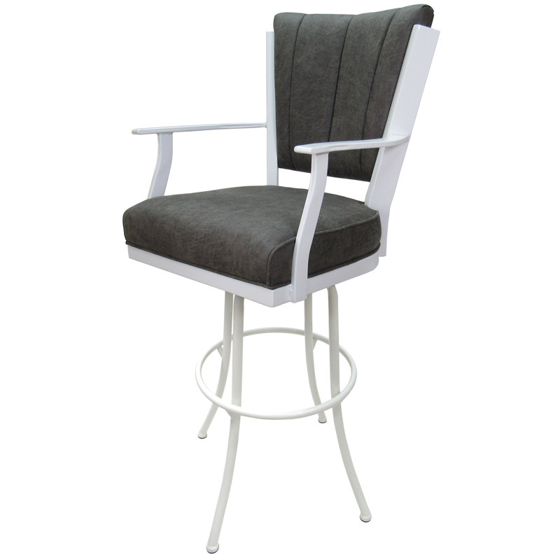 Très grand tabouret pivotant en métal Varges, Wapiti du nord-ouest, Blanc