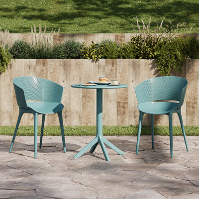 Updike Outdoor 3-Piece Plastic Bistro Dining Set