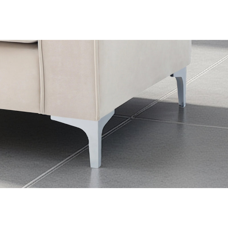 Chaise en velours de suède Tetouan, Gris, 1