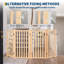 Freestanding 4-Panel Wooden Dog Gate, Foldable Adjustable Pet Barrier with Support Feet, Non-Slip Pads 90cm Height, Extendable up to 203cm, Non-Slip Indoor Pet Fence