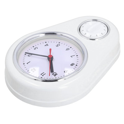 9 Inch Kitchen Timer Wall Clock Multifunction Innovative Precise Time Silent Operation Quartz for Home White