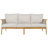 Brendan  Modern Coastal Acacia Wood Rope 3-Seater Patio Sofa with Deep Seating and Water-Repellent Cushions