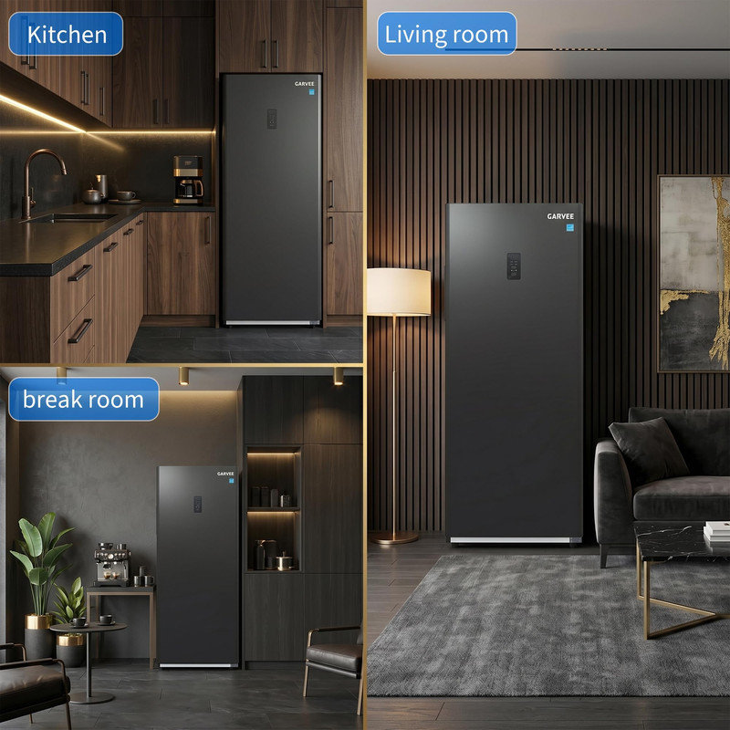 Congélateur vertical 17 pi cu, congélateur vertical autoportant avec rangement réglable et cadran mécanique pour le garage ou la cuisine