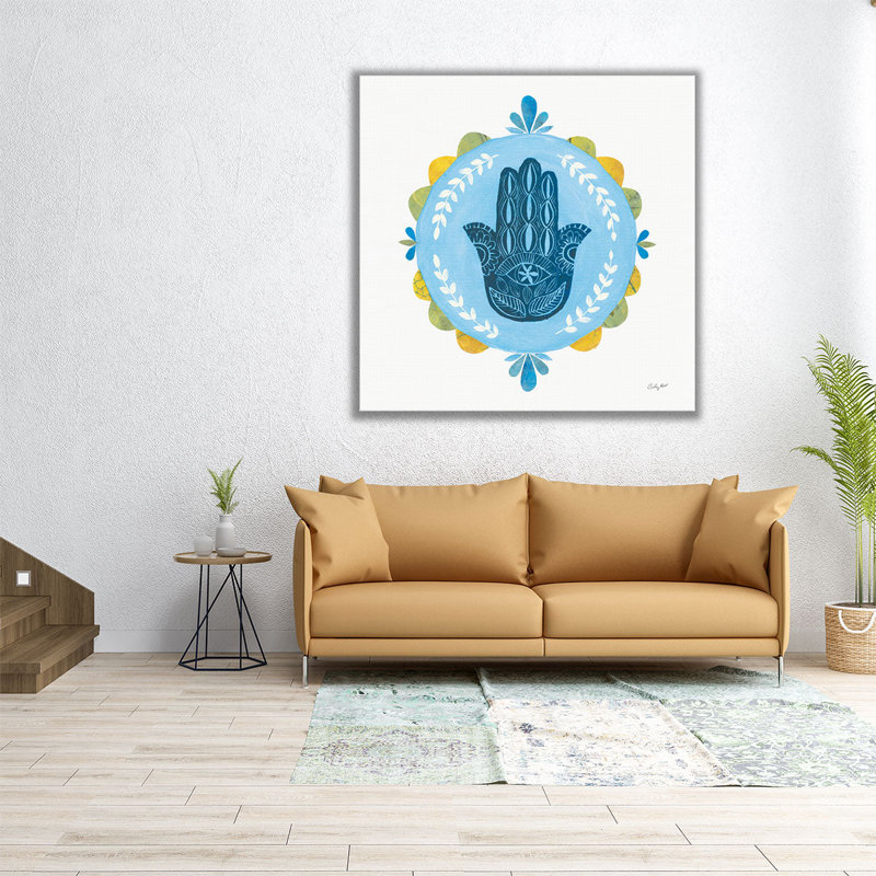 Hamsa Mandala I - reproduction d'art sur toile, H 24 po x l 24 po