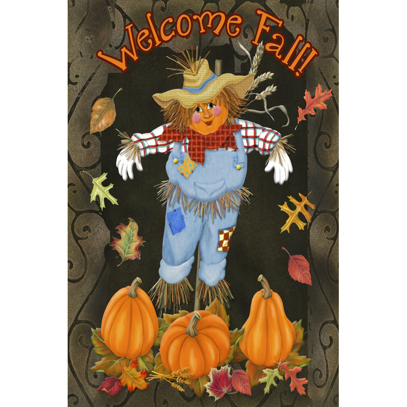 Fall Scarecrow I On Canvas by Sue Ditzian Painting