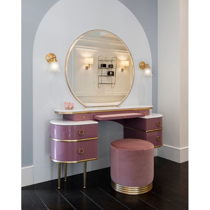 Zelda Vanity Set and Mirror, Intense Pink