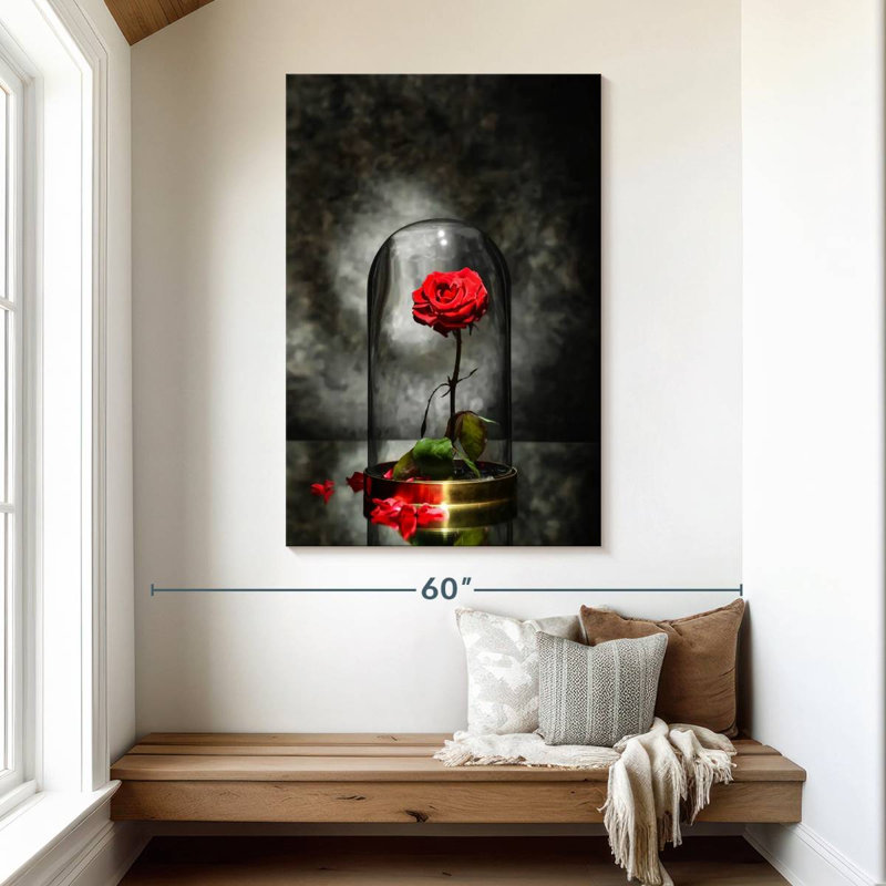 La belle et la bête rose, H 48 po x l 32 po