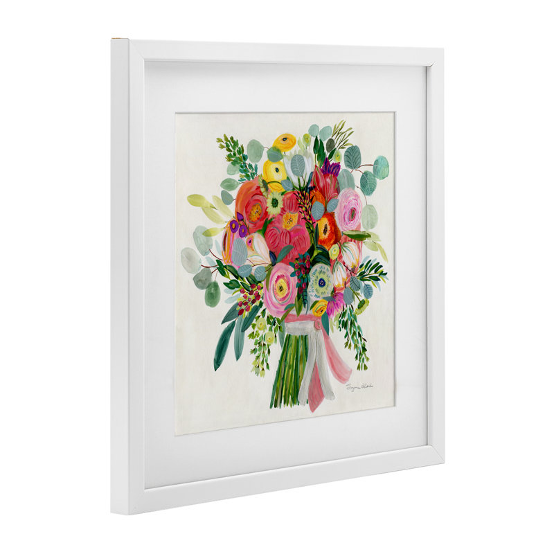 «Constant Friend Bouquet», reproduction sous verre encadrée, conception par Suzanne Allard, H 13 po x l 13 po