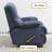 Blue Living Room Chenille Ergonomic Recliner