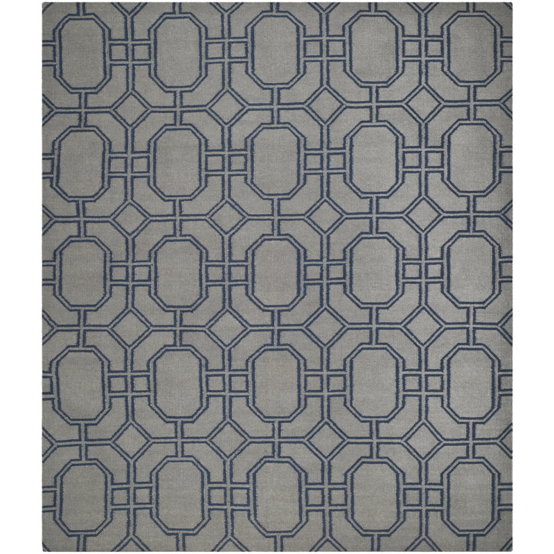 Rodgers Hand Woven Flat Weave Wool Geometric Rug, Rectangle 9' x 12'